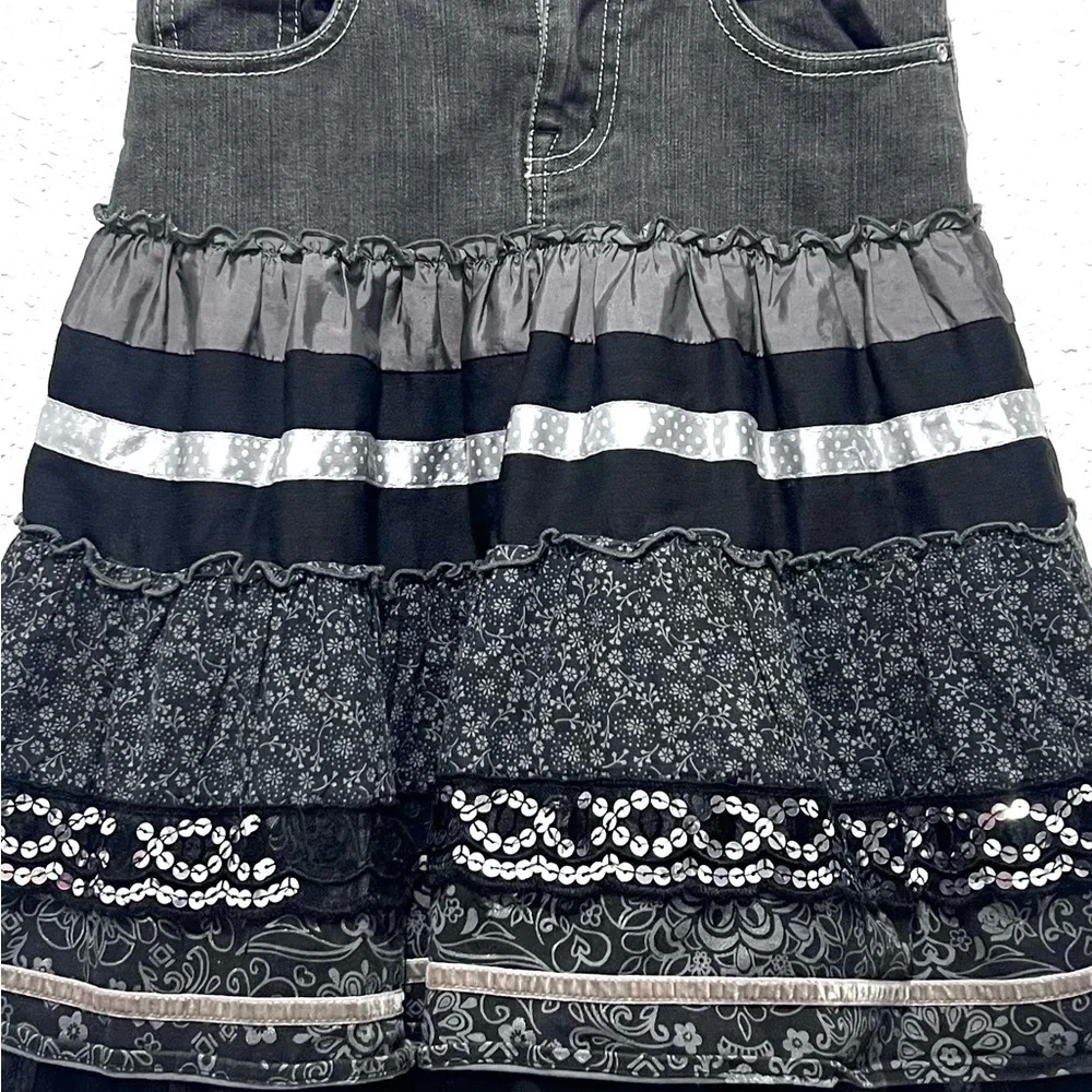 The Children's Place Black and Gray Bubble‎ Mini Skirt 8